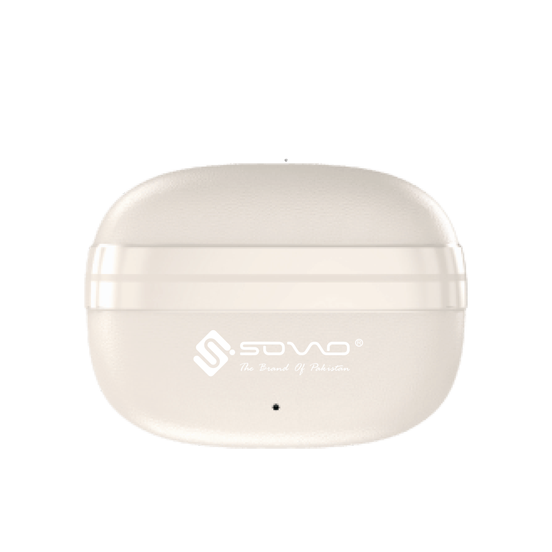 Sovo SBT-940 Flix wireless earbuds in pearl white