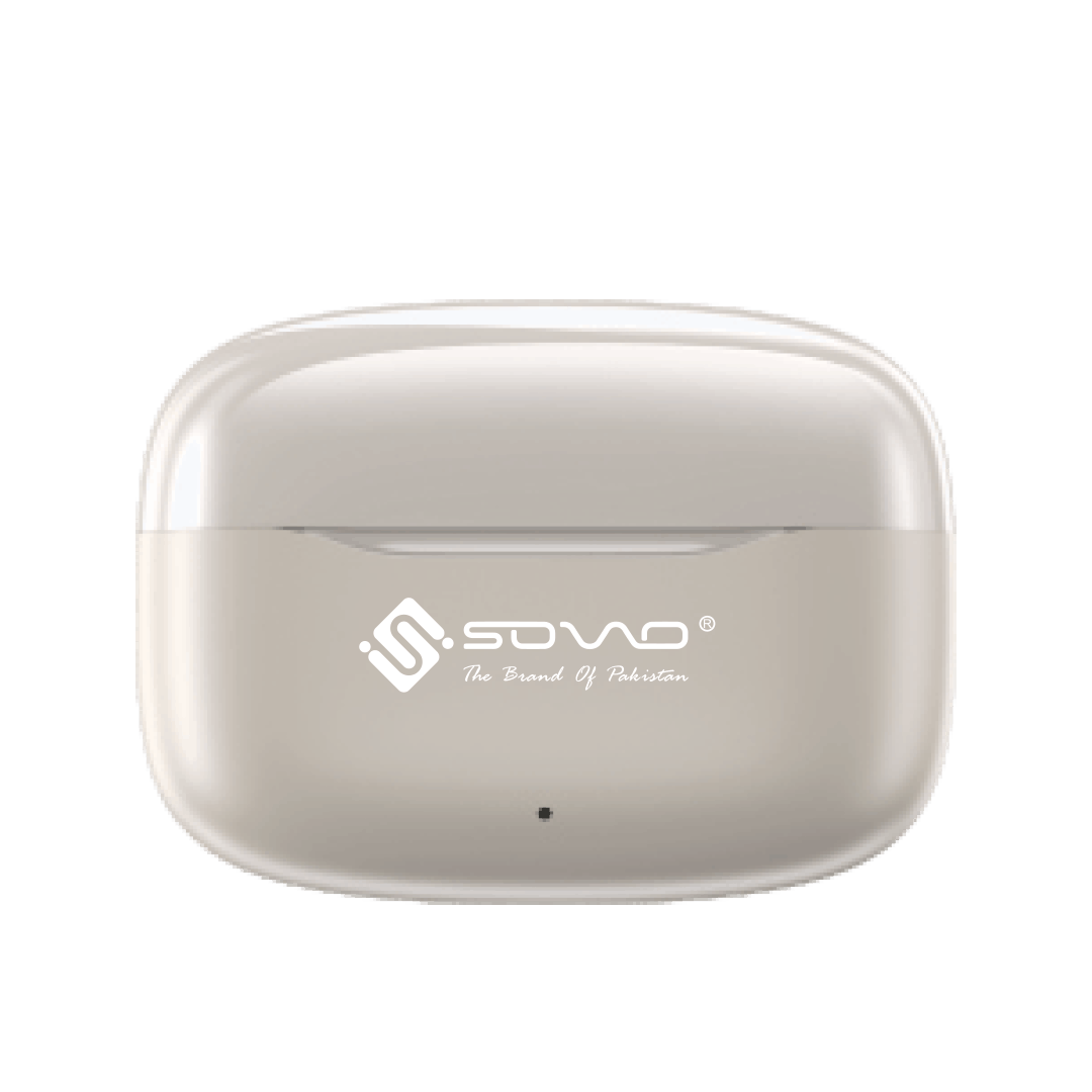 Sovo SBT-955 Jolt wireless earbuds in beige