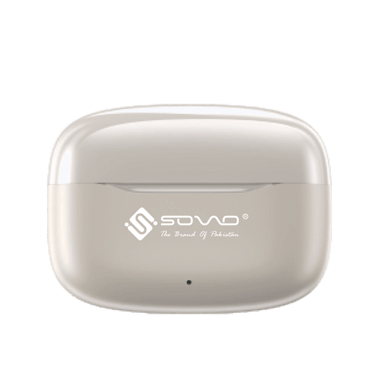 Sovo SBT-955 Jolt wireless earbuds in beige